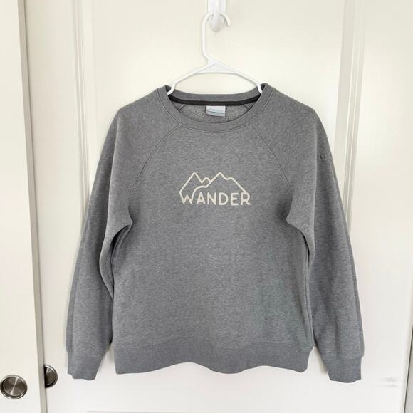 Columbia Wander Pullover Crewneck Gray Medium - Picture 2 of 5